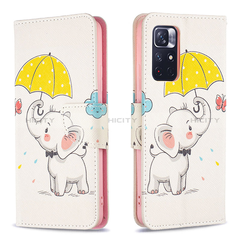 Funda de Cuero Cartera con Soporte Patron de Moda Carcasa B03F para Xiaomi Redmi Note 11 5G