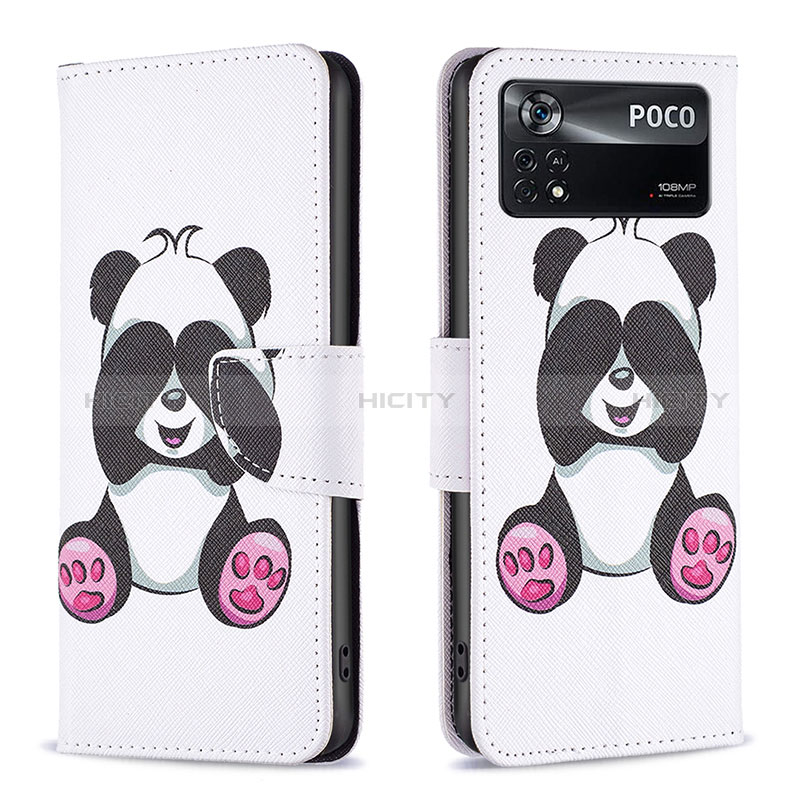 Funda de Cuero Cartera con Soporte Patron de Moda Carcasa B03F para Xiaomi Redmi Note 11E Pro 5G