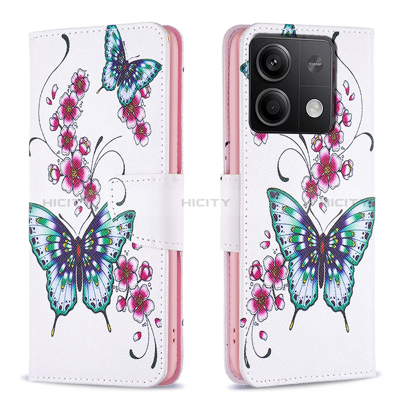 Funda de Cuero Cartera con Soporte Patron de Moda Carcasa B03F para Xiaomi Redmi Note 13 5G Vistoso