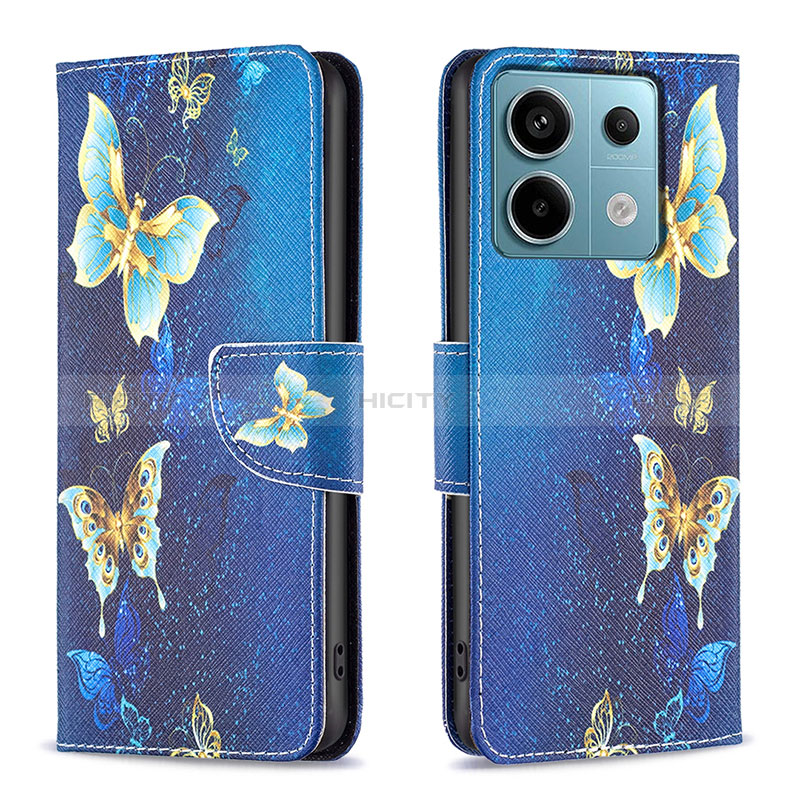 Funda de Cuero Cartera con Soporte Patron de Moda Carcasa B03F para Xiaomi Redmi Note 13 Pro 5G