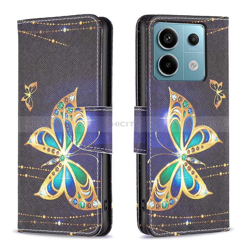 Funda de Cuero Cartera con Soporte Patron de Moda Carcasa B03F para Xiaomi Redmi Note 13 Pro 5G