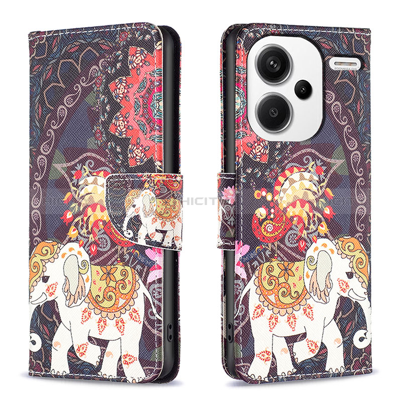 Funda de Cuero Cartera con Soporte Patron de Moda Carcasa B03F para Xiaomi Redmi Note 13 Pro+ Plus 5G