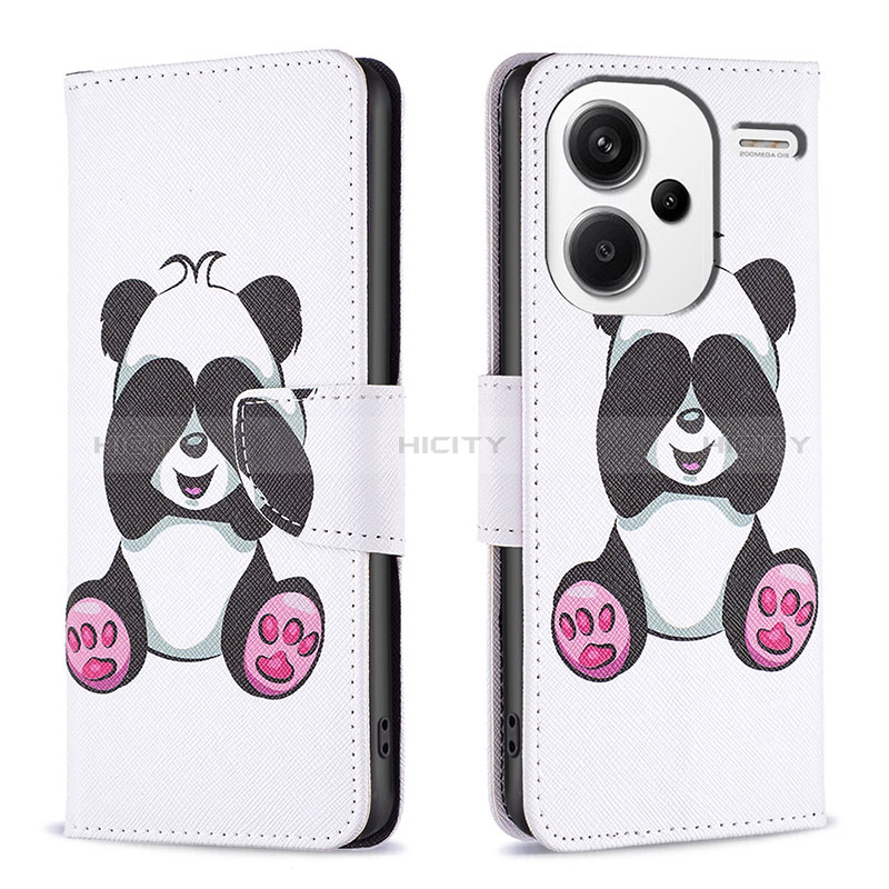 Funda de Cuero Cartera con Soporte Patron de Moda Carcasa B03F para Xiaomi Redmi Note 13 Pro+ Plus 5G