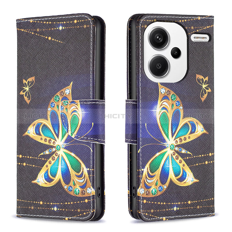 Funda de Cuero Cartera con Soporte Patron de Moda Carcasa B03F para Xiaomi Redmi Note 13 Pro+ Plus 5G