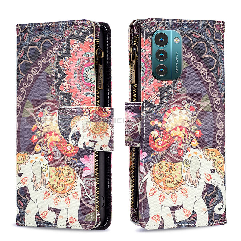 Funda de Cuero Cartera con Soporte Patron de Moda Carcasa B04F para Nokia G11