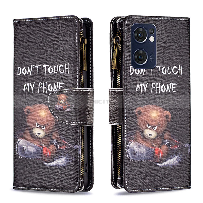 Funda de Cuero Cartera con Soporte Patron de Moda Carcasa B04F para OnePlus Nord CE 2 5G