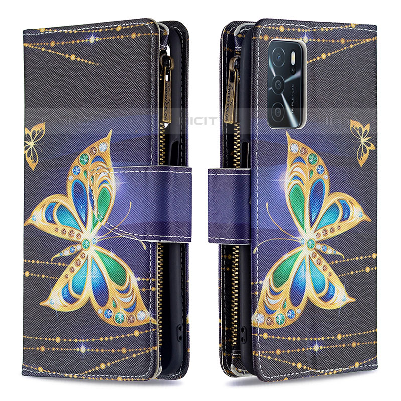 Funda de Cuero Cartera con Soporte Patron de Moda Carcasa B04F para Oppo A16s