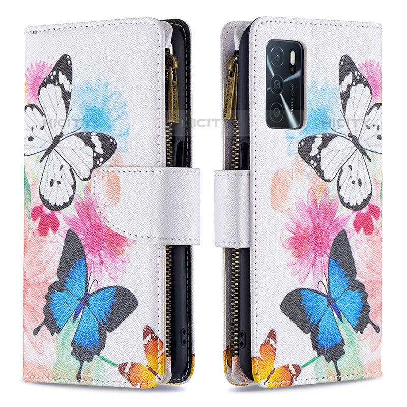 Funda de Cuero Cartera con Soporte Patron de Moda Carcasa B04F para Oppo A54s