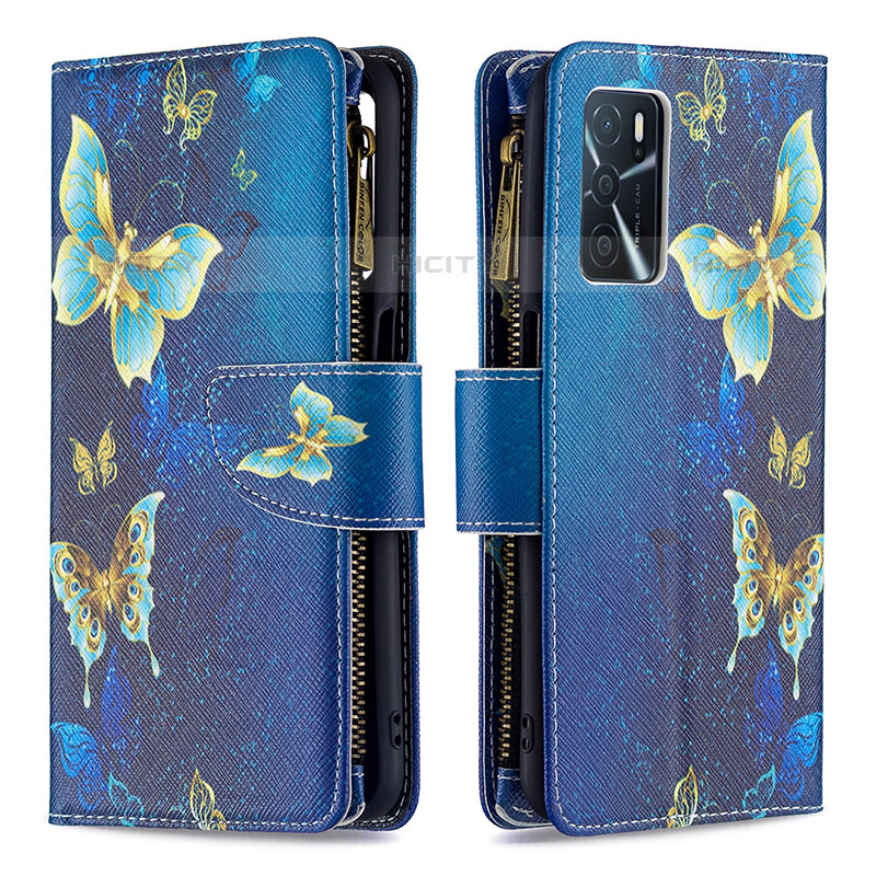 Funda de Cuero Cartera con Soporte Patron de Moda Carcasa B04F para Oppo A54s