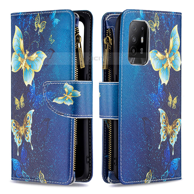 Funda de Cuero Cartera con Soporte Patron de Moda Carcasa B04F para Oppo A95 5G