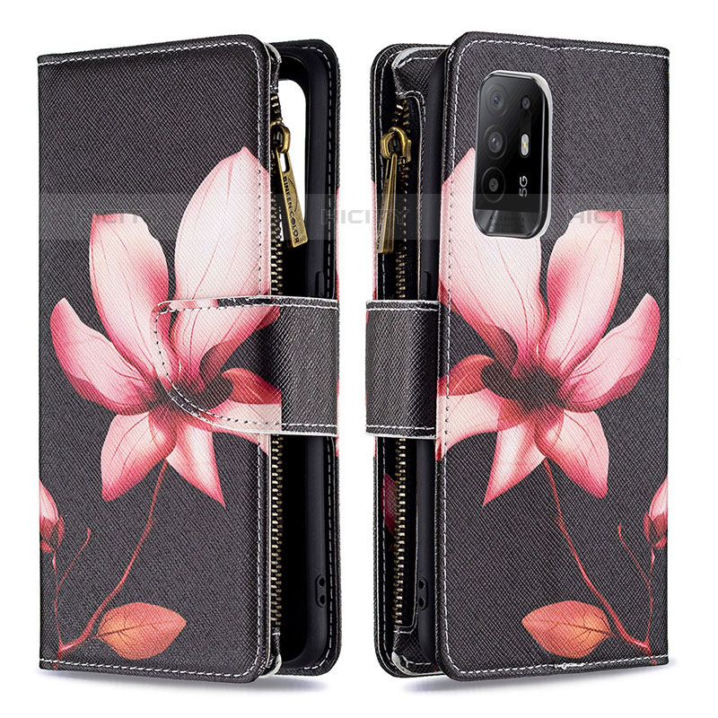 Funda de Cuero Cartera con Soporte Patron de Moda Carcasa B04F para Oppo A95 5G