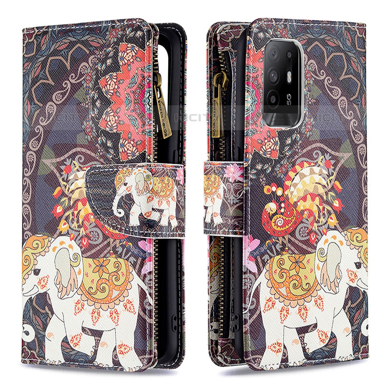 Funda de Cuero Cartera con Soporte Patron de Moda Carcasa B04F para Oppo A95 5G