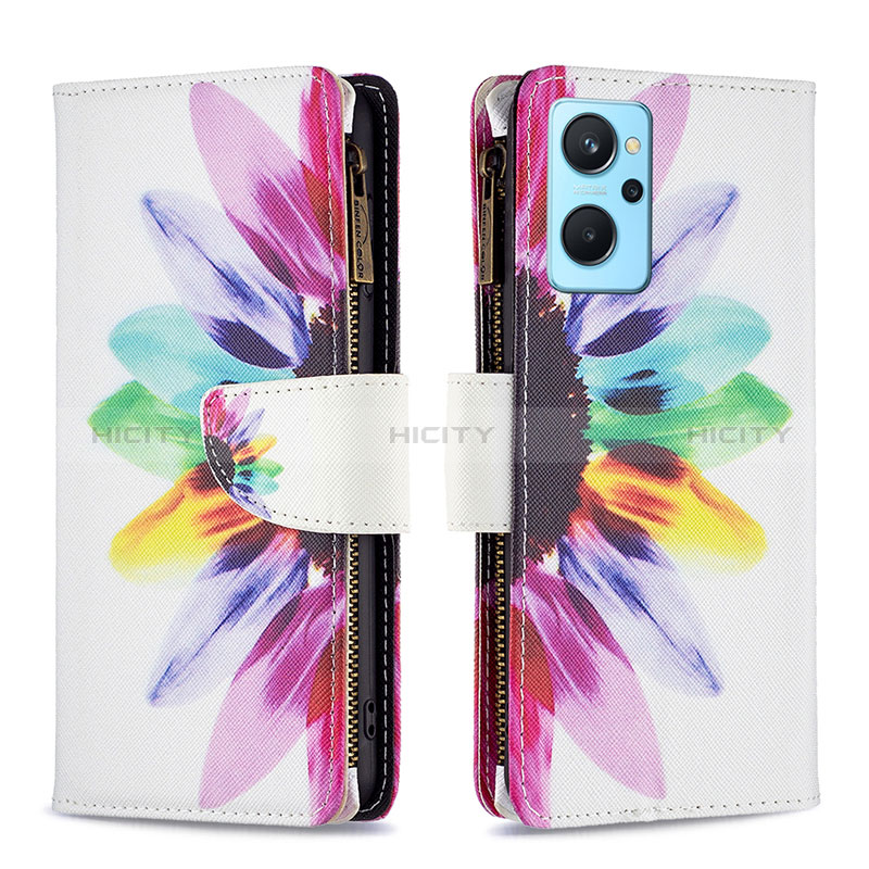 Funda de Cuero Cartera con Soporte Patron de Moda Carcasa B04F para Oppo A96 4G