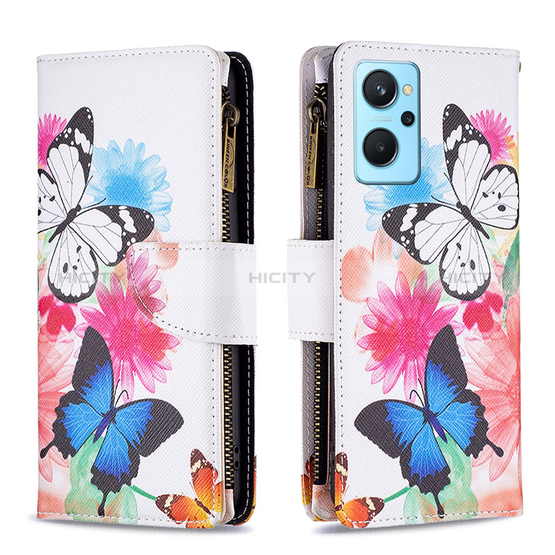 Funda de Cuero Cartera con Soporte Patron de Moda Carcasa B04F para Oppo A96 4G