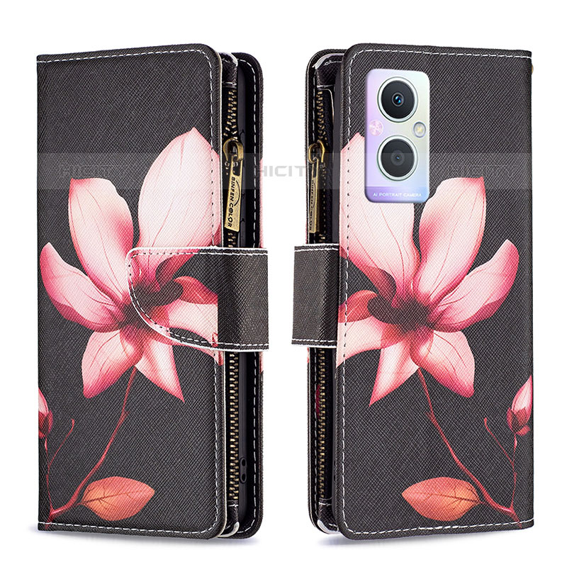 Funda de Cuero Cartera con Soporte Patron de Moda Carcasa B04F para Oppo F21 Pro 5G