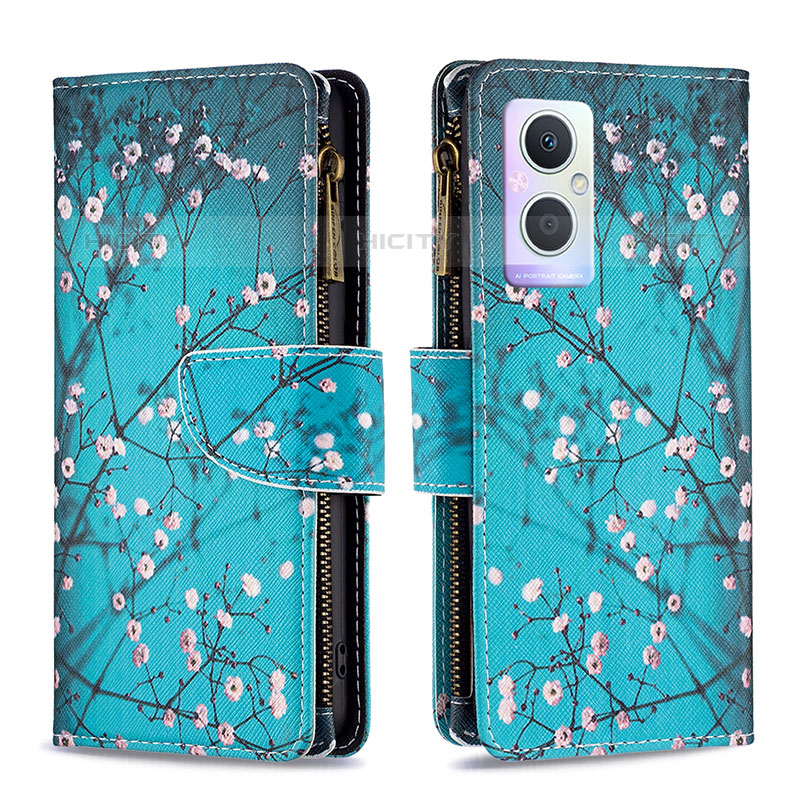 Funda de Cuero Cartera con Soporte Patron de Moda Carcasa B04F para Oppo F21 Pro 5G