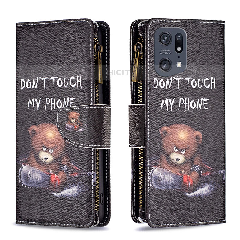 Funda de Cuero Cartera con Soporte Patron de Moda Carcasa B04F para Oppo Find X5 Pro 5G