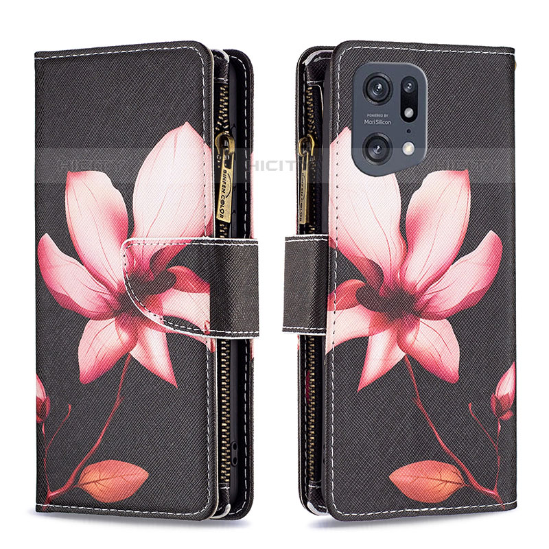 Funda de Cuero Cartera con Soporte Patron de Moda Carcasa B04F para Oppo Find X5 Pro 5G