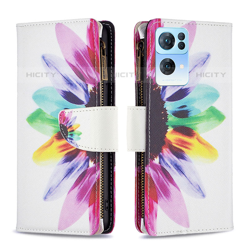 Funda de Cuero Cartera con Soporte Patron de Moda Carcasa B04F para Oppo Reno7 Pro 5G