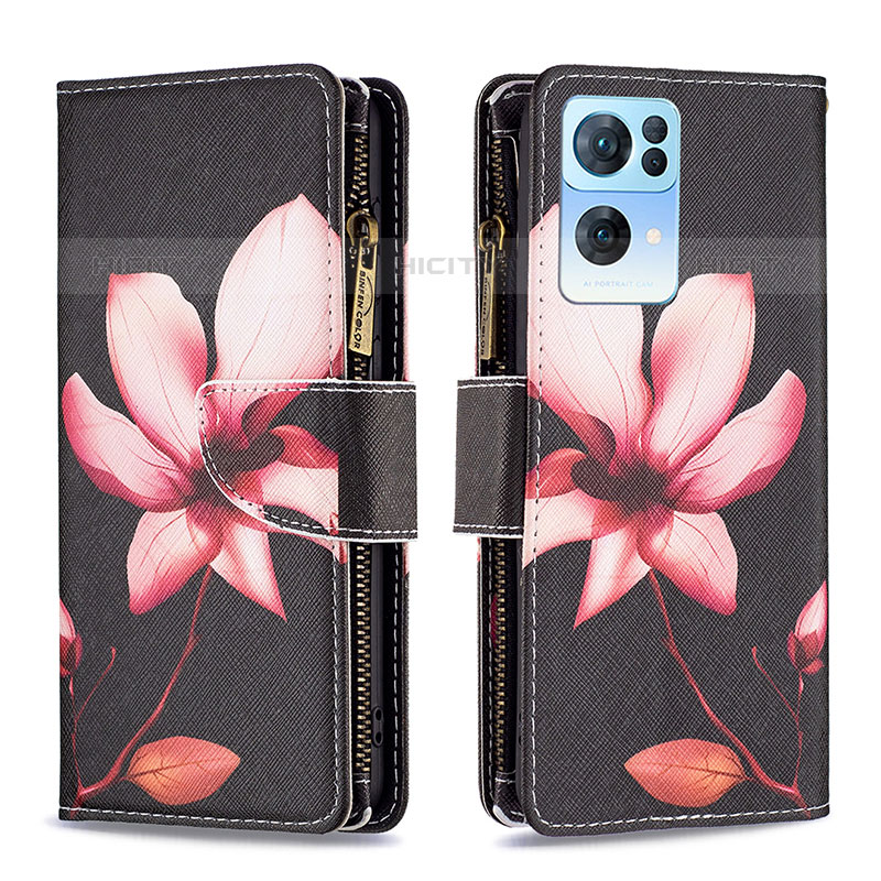 Funda de Cuero Cartera con Soporte Patron de Moda Carcasa B04F para Oppo Reno7 Pro 5G