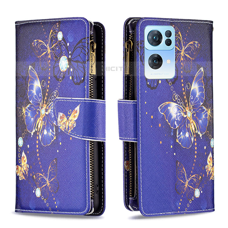 Funda de Cuero Cartera con Soporte Patron de Moda Carcasa B04F para Oppo Reno7 Pro 5G