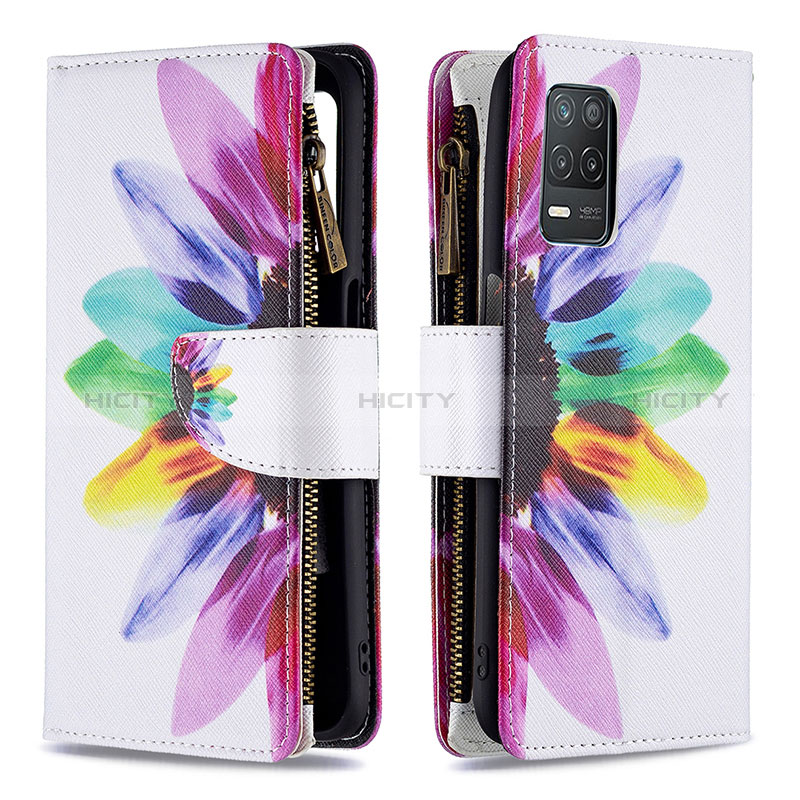 Funda de Cuero Cartera con Soporte Patron de Moda Carcasa B04F para Realme 8 5G Multicolor