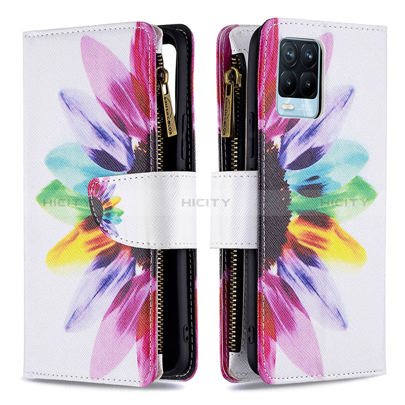 Funda de Cuero Cartera con Soporte Patron de Moda Carcasa B04F para Realme 8 Pro