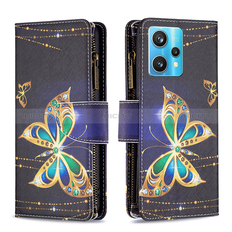 Funda de Cuero Cartera con Soporte Patron de Moda Carcasa B04F para Realme 9 Pro+ Plus 5G