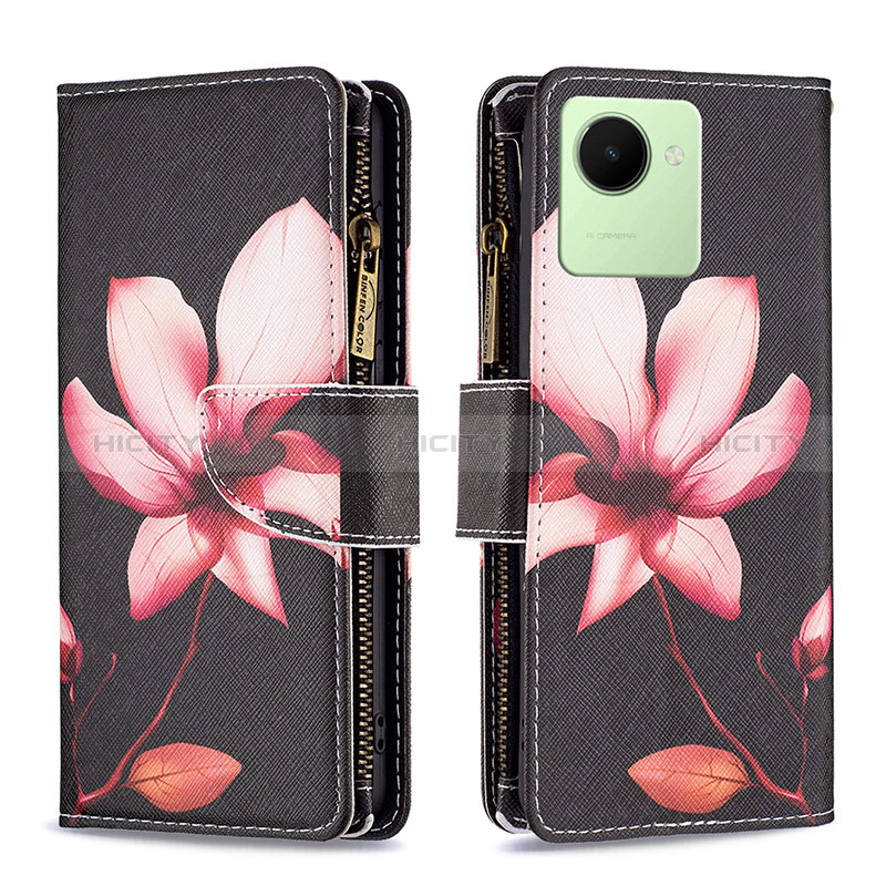 Funda de Cuero Cartera con Soporte Patron de Moda Carcasa B04F para Realme C30