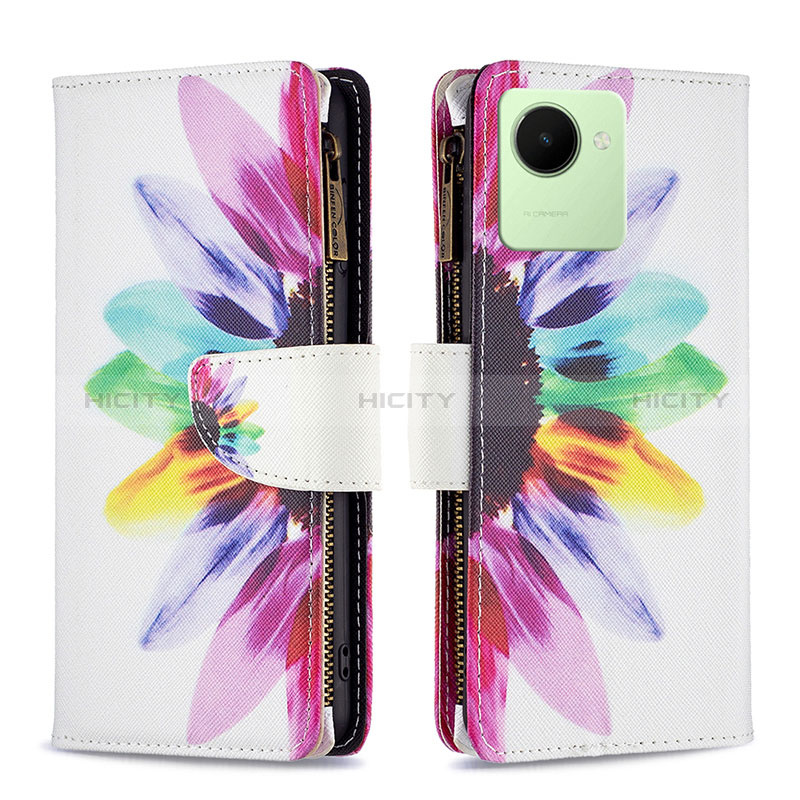 Funda de Cuero Cartera con Soporte Patron de Moda Carcasa B04F para Realme C30s Multicolor