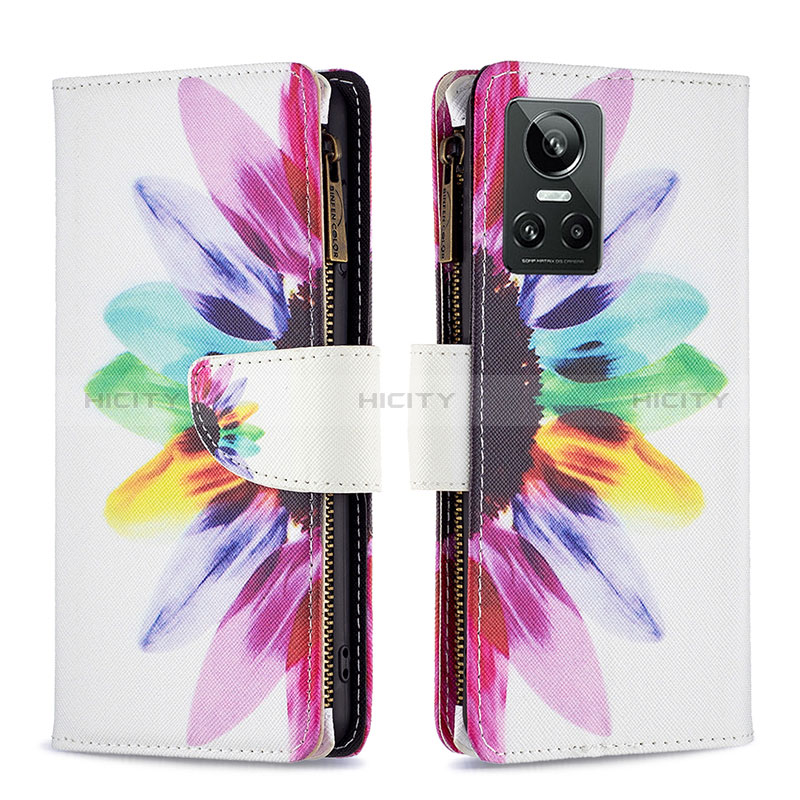 Funda de Cuero Cartera con Soporte Patron de Moda Carcasa B04F para Realme GT Neo3 5G