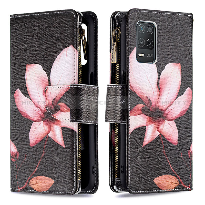 Funda de Cuero Cartera con Soporte Patron de Moda Carcasa B04F para Realme Q3i 5G