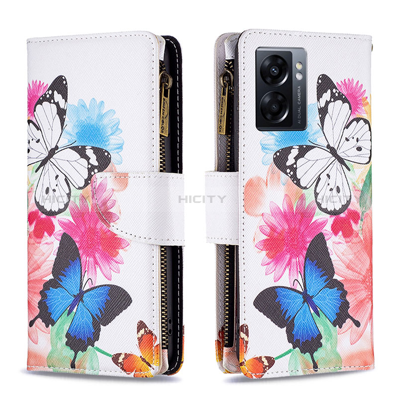 Funda de Cuero Cartera con Soporte Patron de Moda Carcasa B04F para Realme Q5i 5G Vistoso