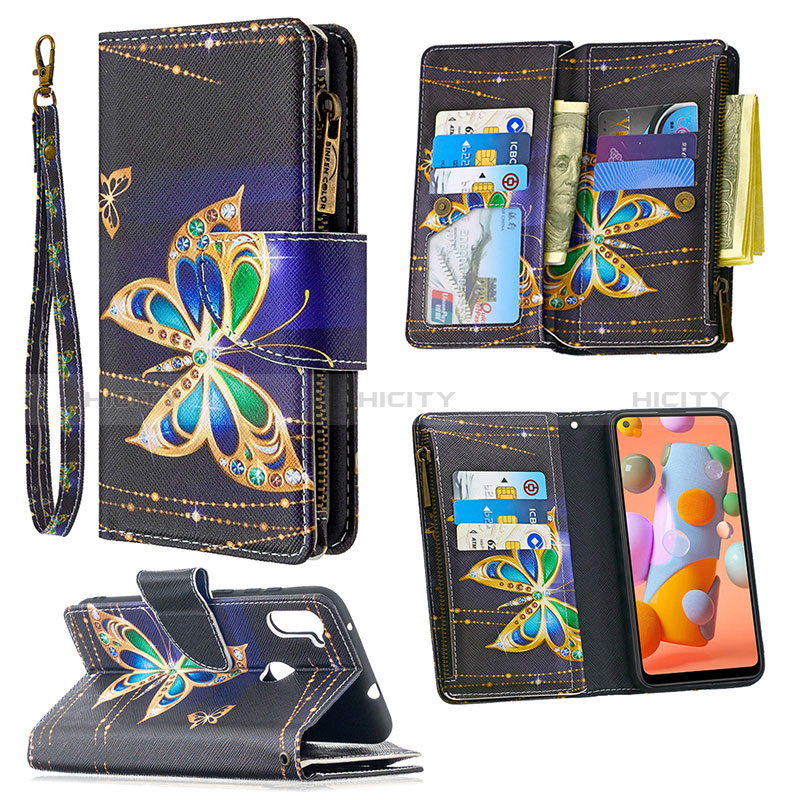 Funda de Cuero Cartera con Soporte Patron de Moda Carcasa B04F para Samsung Galaxy A11