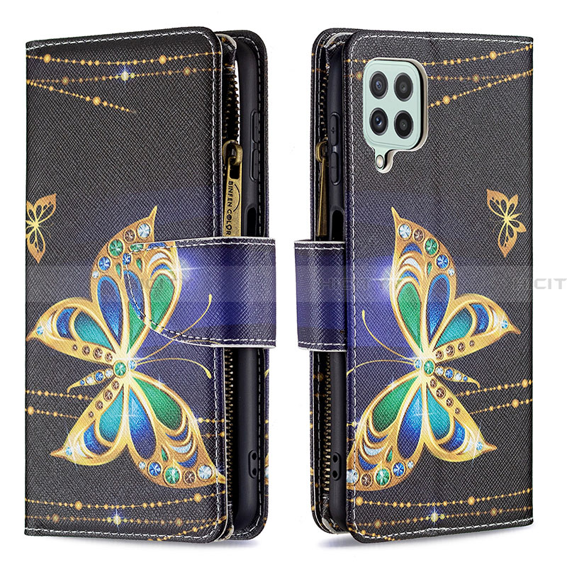 Funda de Cuero Cartera con Soporte Patron de Moda Carcasa B04F para Samsung Galaxy A22 4G