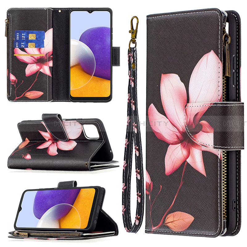 Funda de Cuero Cartera con Soporte Patron de Moda Carcasa B04F para Samsung Galaxy A22 5G