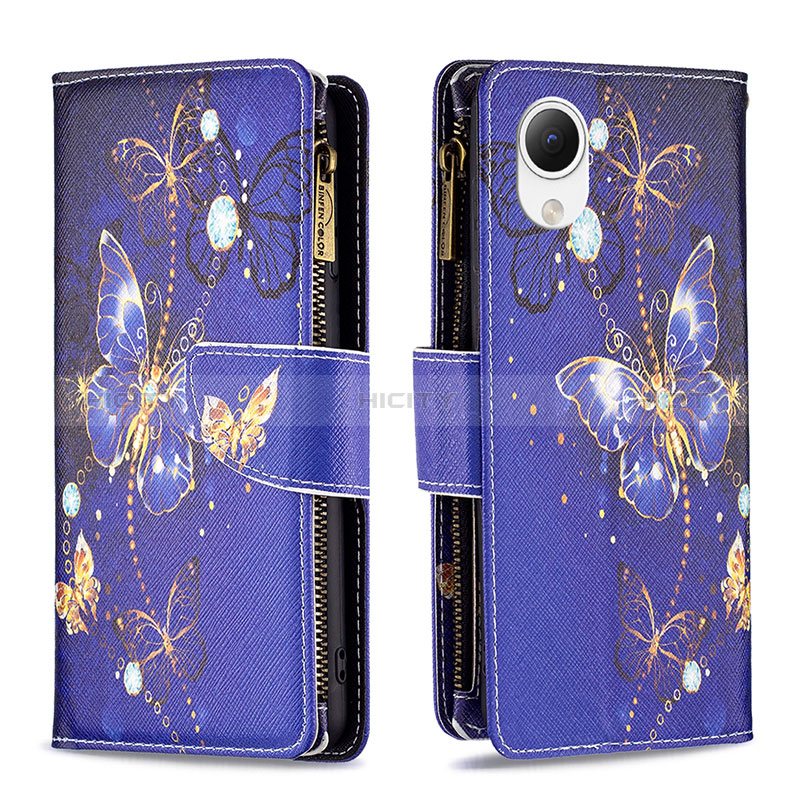 Funda de Cuero Cartera con Soporte Patron de Moda Carcasa B04F para Samsung Galaxy A23e 5G Azul Real