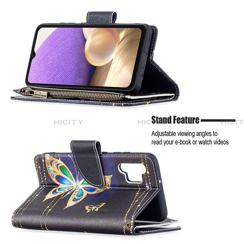 Funda de Cuero Cartera con Soporte Patron de Moda Carcasa B04F para Samsung Galaxy A32 5G