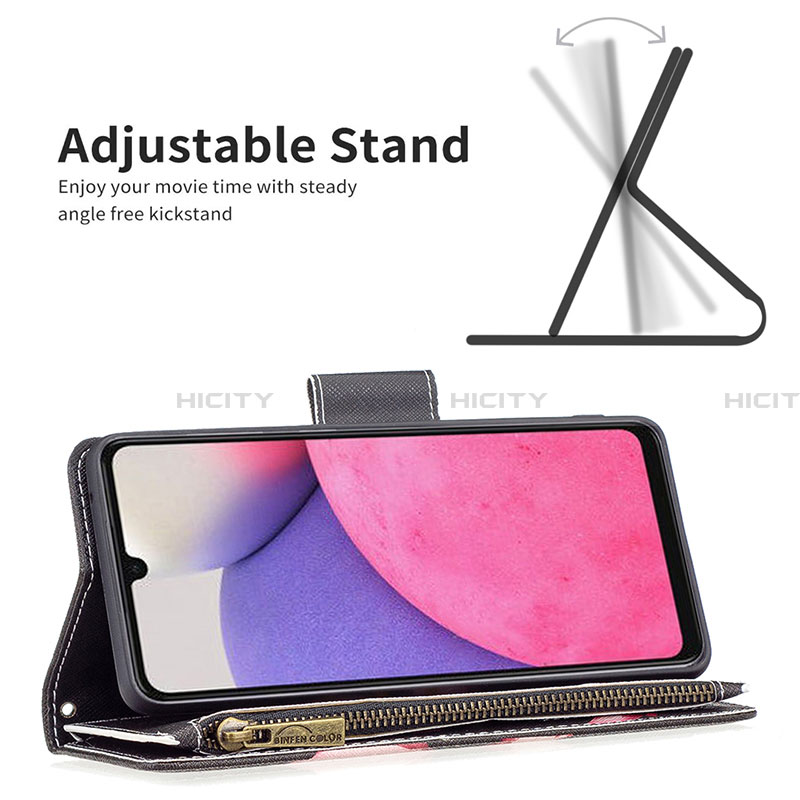 Funda de Cuero Cartera con Soporte Patron de Moda Carcasa B04F para Samsung Galaxy A33 5G