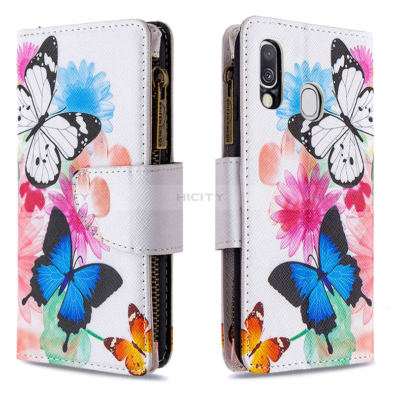 Funda de Cuero Cartera con Soporte Patron de Moda Carcasa B04F para Samsung Galaxy A40 Vistoso