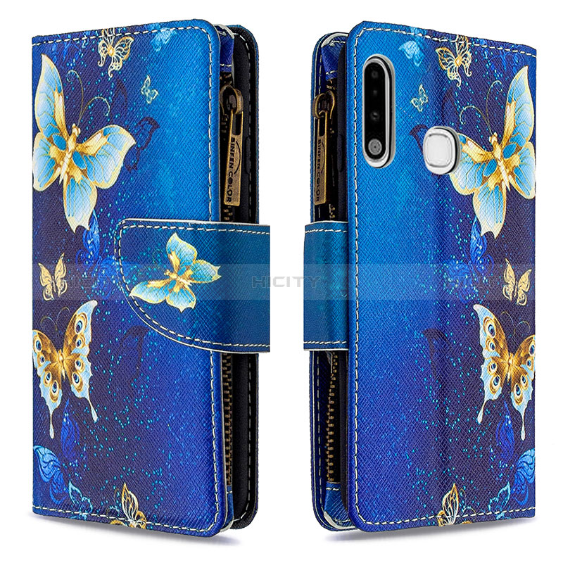 Funda de Cuero Cartera con Soporte Patron de Moda Carcasa B04F para Samsung Galaxy A70E