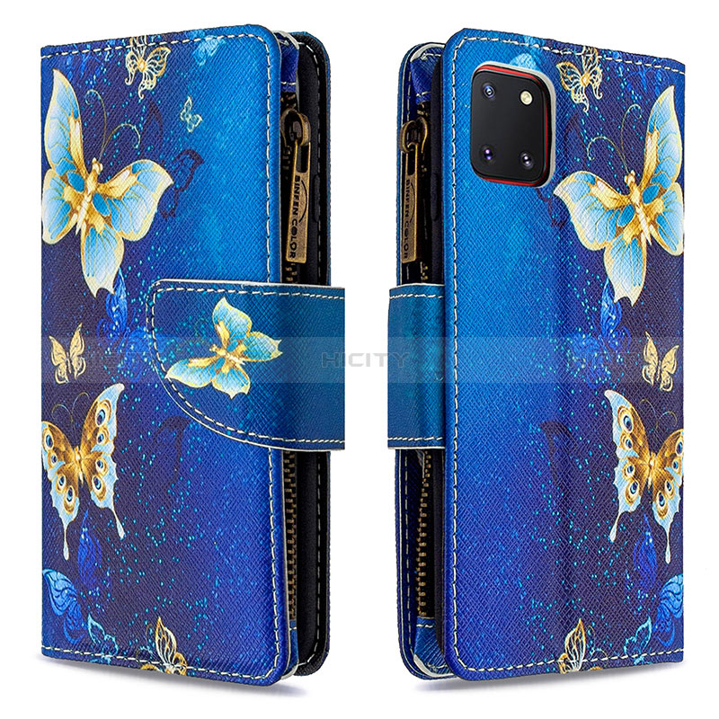 Funda de Cuero Cartera con Soporte Patron de Moda Carcasa B04F para Samsung Galaxy M60s Azul