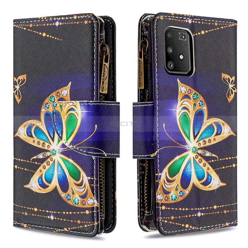 Funda de Cuero Cartera con Soporte Patron de Moda Carcasa B04F para Samsung Galaxy S10 Lite Negro