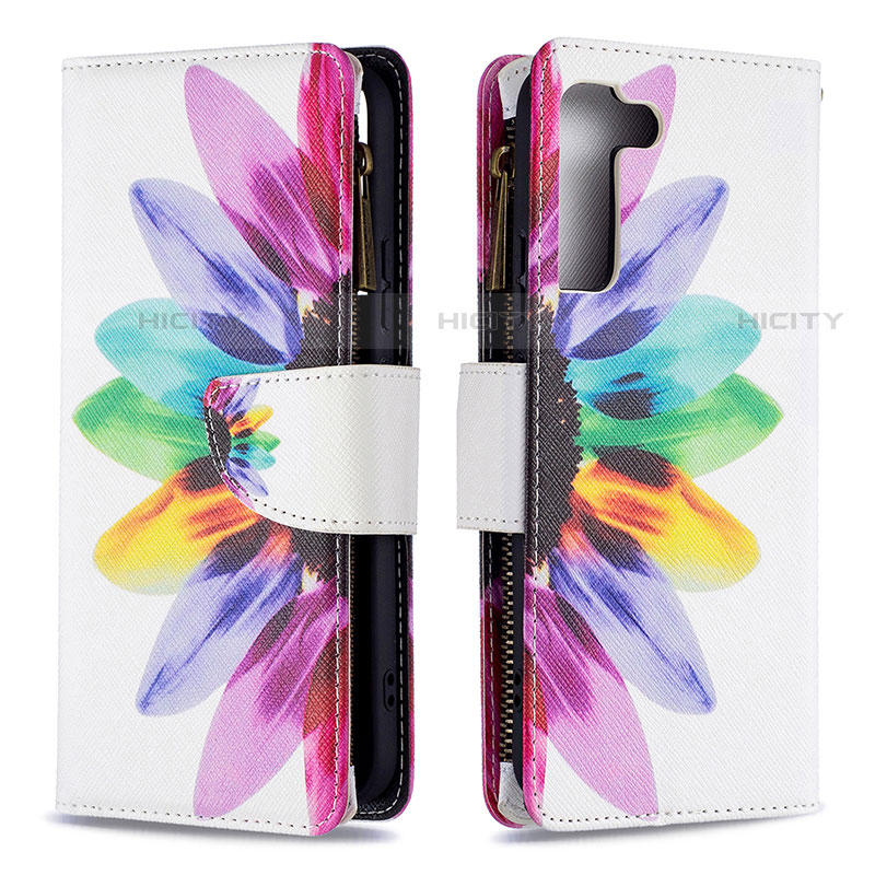 Funda de Cuero Cartera con Soporte Patron de Moda Carcasa B04F para Samsung Galaxy S21 FE 5G Vistoso