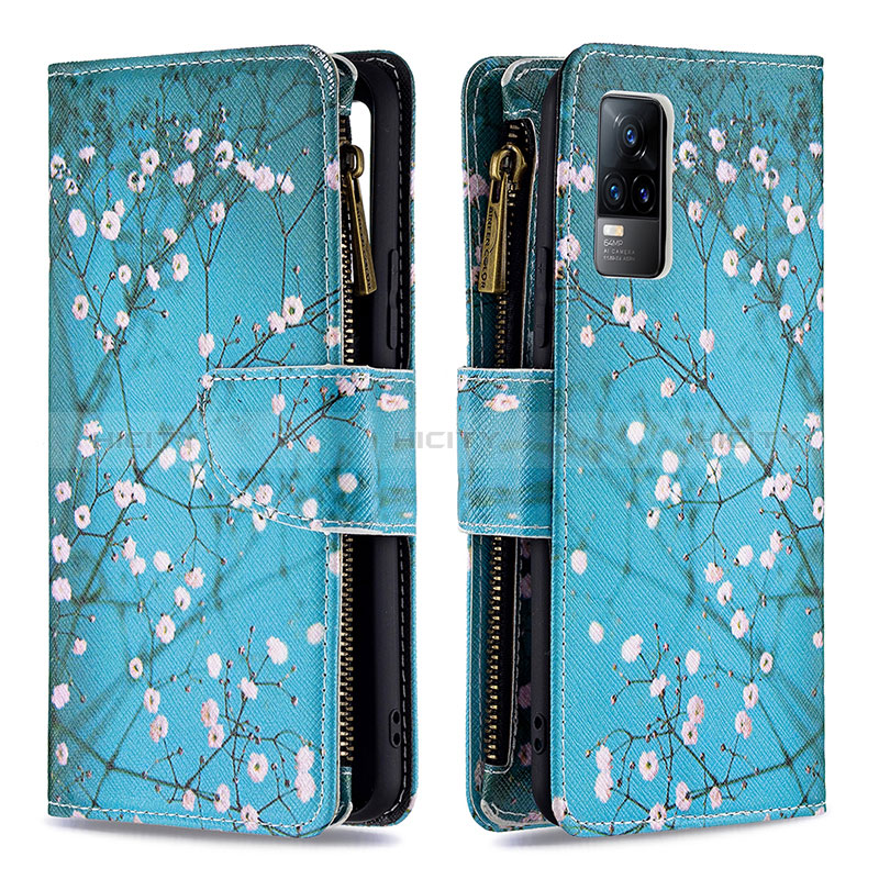 Funda de Cuero Cartera con Soporte Patron de Moda Carcasa B04F para Vivo V21e 4G