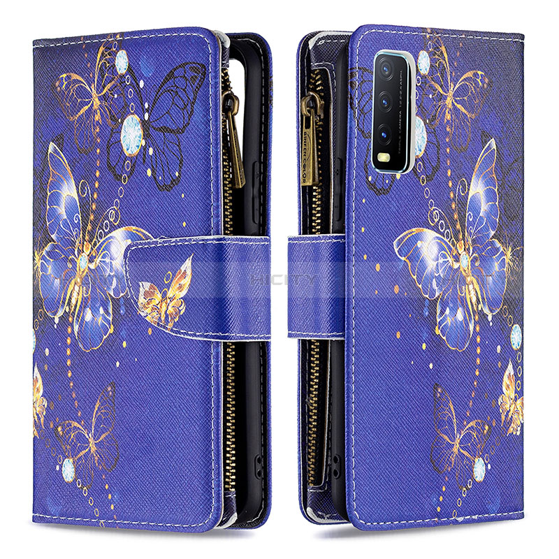 Funda de Cuero Cartera con Soporte Patron de Moda Carcasa B04F para Vivo Y12A