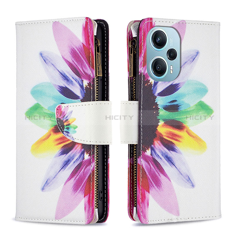 Funda de Cuero Cartera con Soporte Patron de Moda Carcasa B04F para Xiaomi Poco F5 5G Multicolor