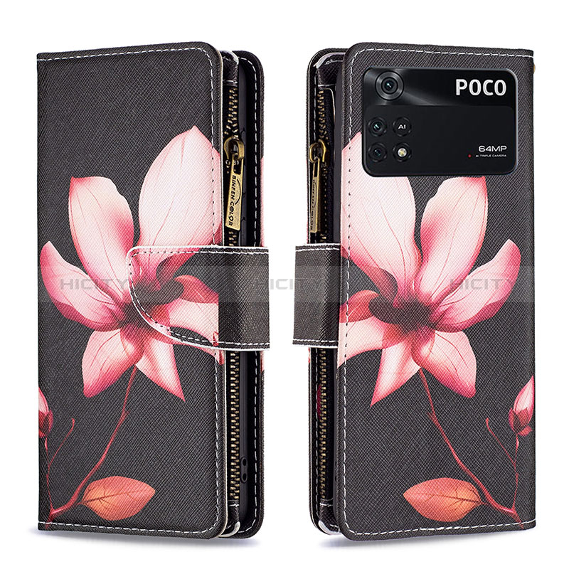 Funda de Cuero Cartera con Soporte Patron de Moda Carcasa B04F para Xiaomi Poco M4 Pro 4G