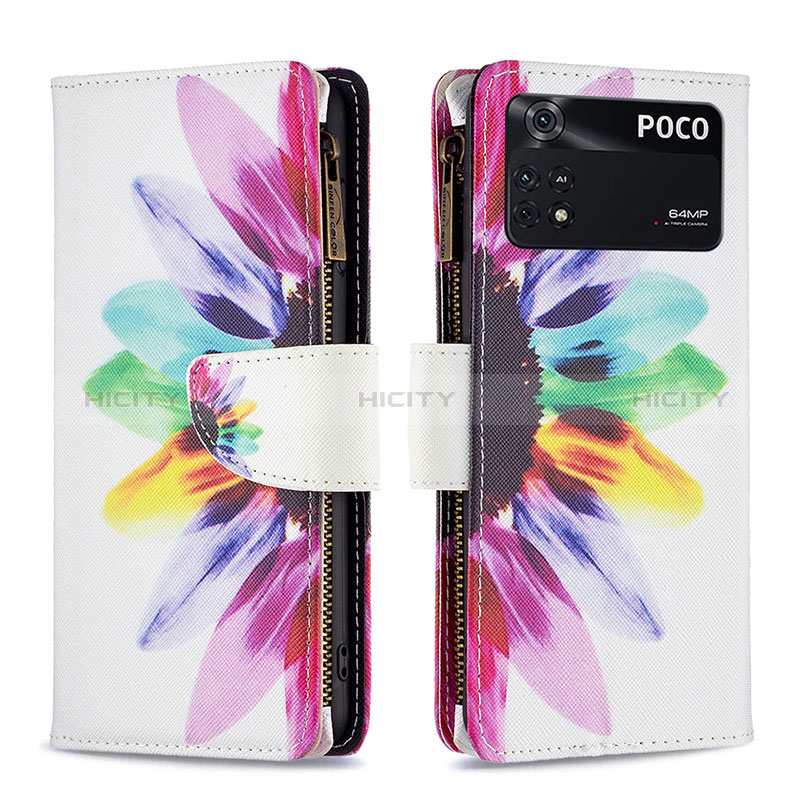 Funda de Cuero Cartera con Soporte Patron de Moda Carcasa B04F para Xiaomi Poco M4 Pro 4G