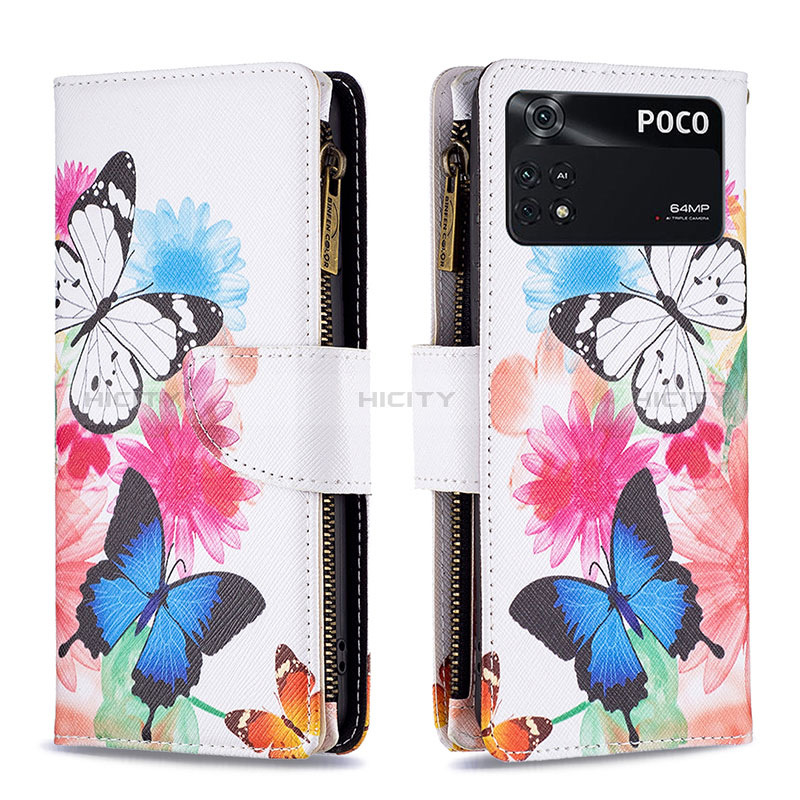 Funda de Cuero Cartera con Soporte Patron de Moda Carcasa B04F para Xiaomi Poco M4 Pro 4G